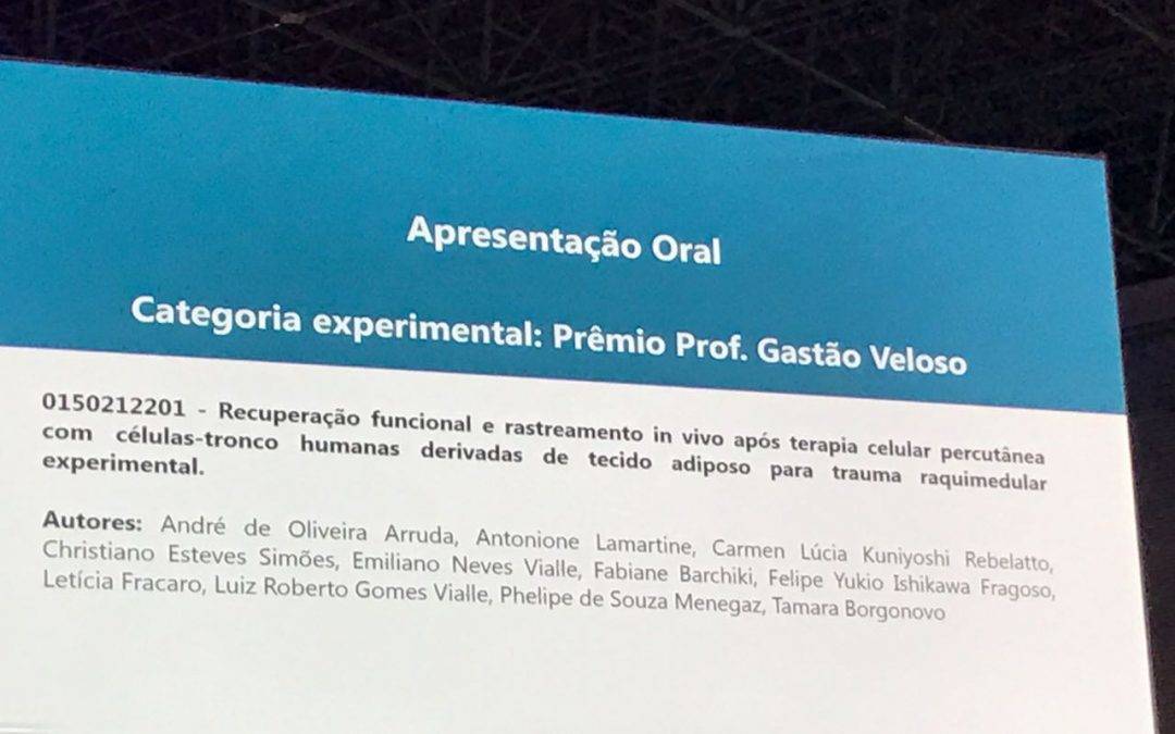 Pesquisa premiada em congresso nacional